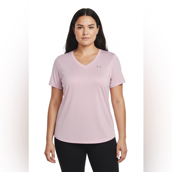 Under Armour HeatGear V-Neck Active Tee Women’s 2XL Pink Plus Size - Picture 10 of 13